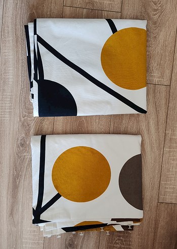 İkea Sarı Siyah Ağaç 2 kanat perde - Görsel 2