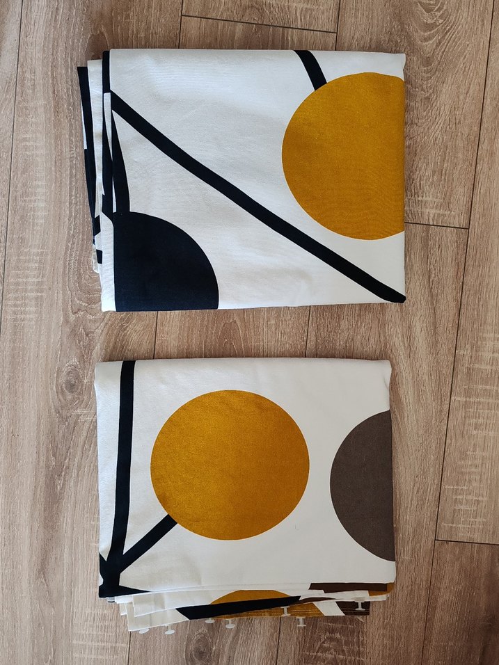 İkea Sarı Siyah Ağaç 2 kanat perde - Görsel 2