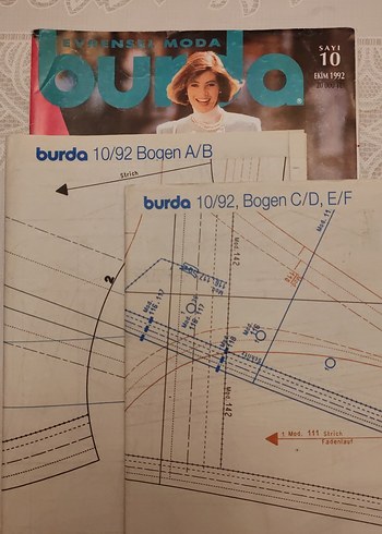 Evrensel Moda Burda dergisi 1992 - Görsel 3
