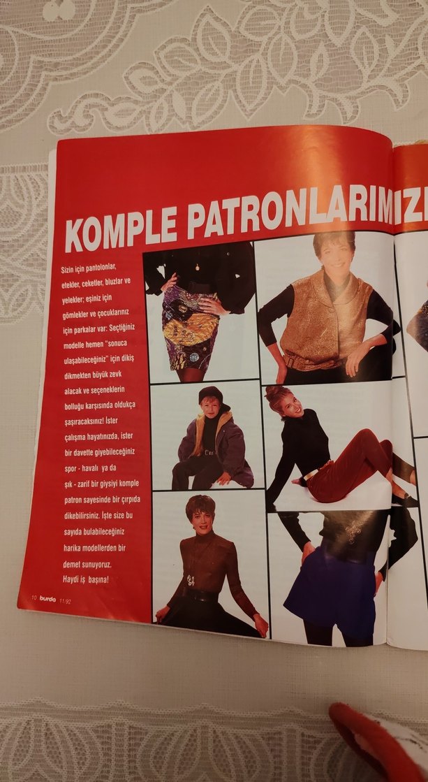Evrensel Moda Burda Dergisi Kasım 1992 Sayı 11 - Görsel 3