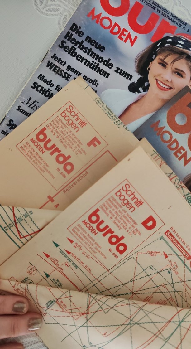 Burda Moden Almanca 1989 Ağustos Sayısı ve Türkçe Şablon Eki - Görsel 2