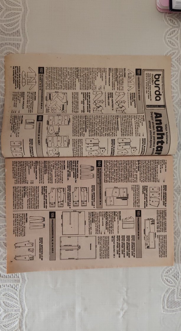 Burda Moden Almanca 1989 Ağustos Sayısı ve Türkçe Şablon Eki - Görsel 3