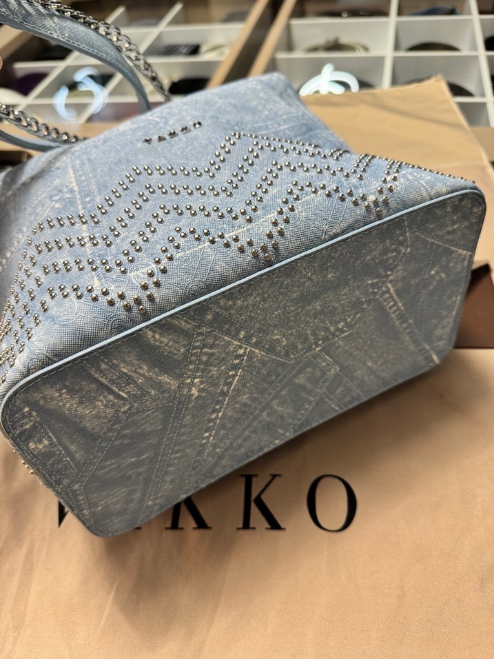 Zincir Detaylı Mavi Kot Kadın Çanta - Görsel 4