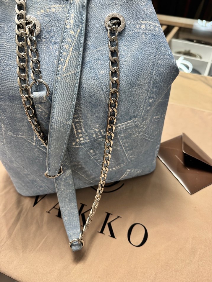 Zincir Detaylı Mavi Kot Kadın Çanta - Görsel 5