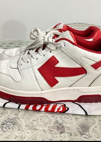 Beyaz Kırmızı Bağcıklı Kadın Spor Ayakkabı - Görsel 4