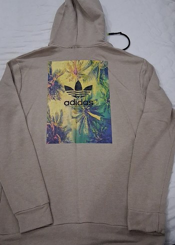 Gri Kapüşonlu Adidas Erkek Sweatshirt - Görsel 2