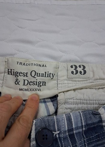 Gri Ekoseli Pamuklu Rahat Bermuda Şort - Görsel 2