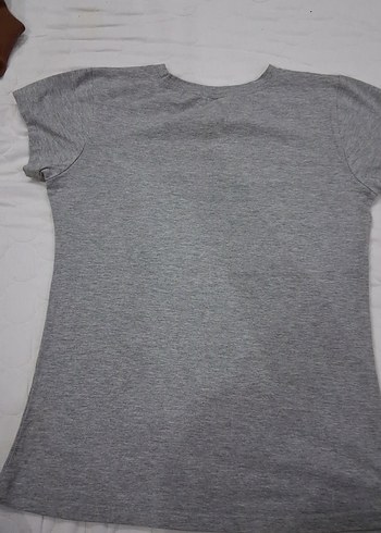 Kız Çocuk Gri Payetli Baskılı Tişört - Görsel 2