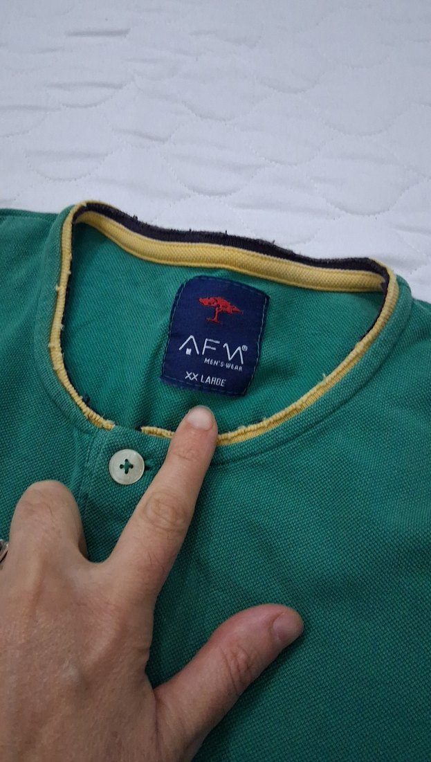 Düğmeli Kısa Kollu Yeşil Erkek Polo Tişört - Görsel 3