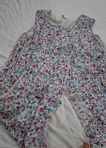 Çiçek Desenli Pamuklu Midi Elbise - Görsel 3