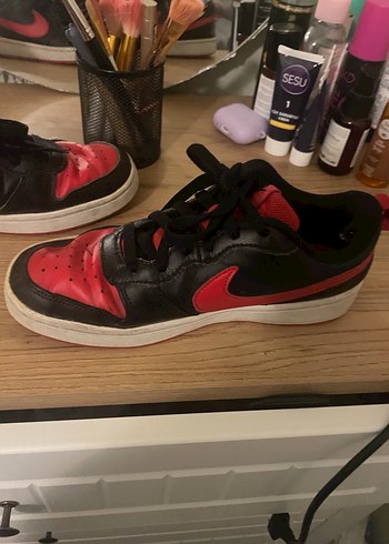 nike courtbrough kırmızı siyah ayakkabı - Görsel 2