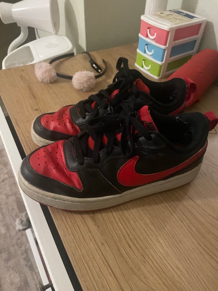 nike courtbrough kırmızı siyah ayakkabı - Görsel 4