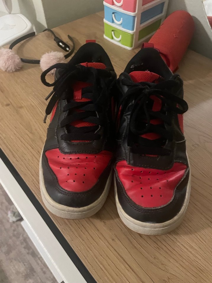 nike courtbrough kırmızı siyah ayakkabı - Görsel 3