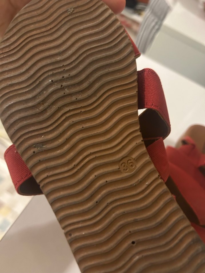 Kırmızı Kadın Dolgu Topuklu Sandalet - Görsel 5