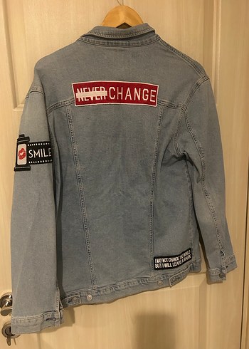 Gri Düğmeli Kadın Denim Ceket - Görsel 2