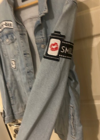 Gri Düğmeli Kadın Denim Ceket - Görsel 3