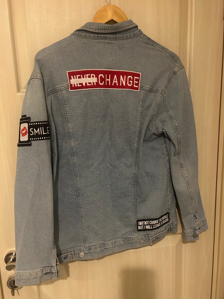 Gri Düğmeli Kadın Denim Ceket - Görsel 2