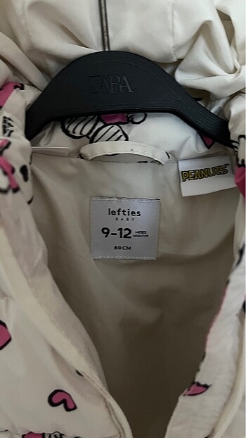 9-12 Ay Beden beyaz Renk Lefties Kız bebek mont