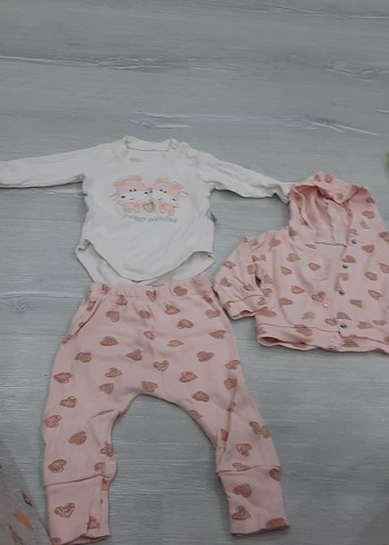 LC Waikiki Kız Bebek Triko 3'lü Takım - Pembe