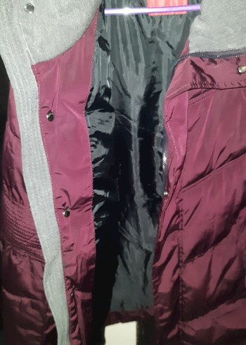 Bordo Kadın Kışlık Fermuarlı Mont DEFOSUZ YENIDEN FARKSIZ - Görsel 5