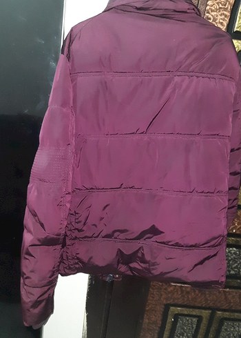 Bordo Kadın Kışlık Fermuarlı Mont DEFOSUZ YENIDEN FARKSIZ - Görsel 9