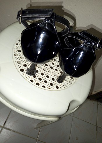 Siyah Yılan Desenli Tokalı Stiletto - Görsel 4