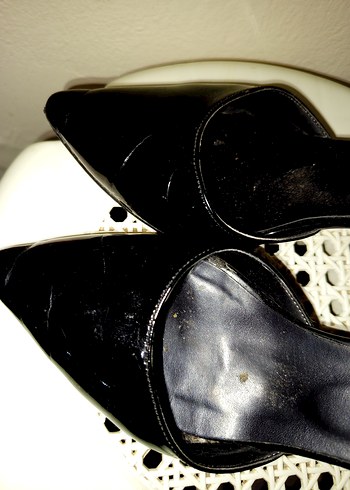 Siyah Yılan Desenli Tokalı Stiletto - Görsel 2