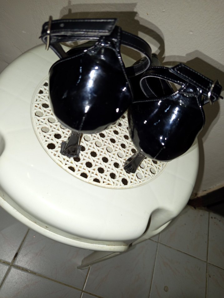 Siyah Yılan Desenli Tokalı Stiletto - Görsel 4