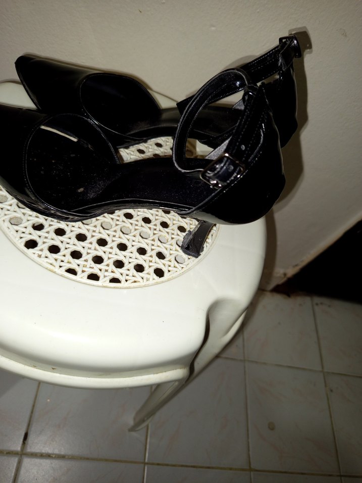 Siyah Yılan Desenli Tokalı Stiletto - Görsel 3