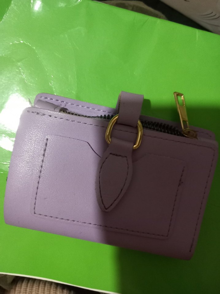 Fermuarlı Mor Deri Kadın Cüzdan - Görsel 2