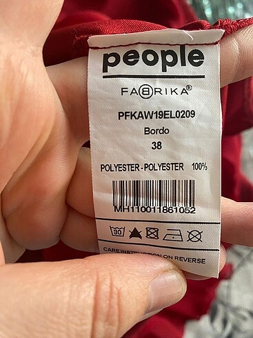 38 Beden bordo Renk People by fabrika elbise