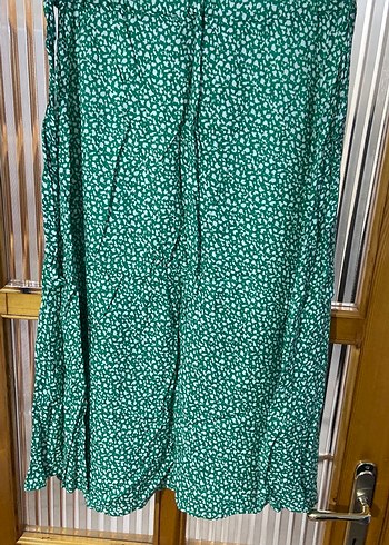 Düğmeli Yeşil Bohem Midi Etek - Görsel 3