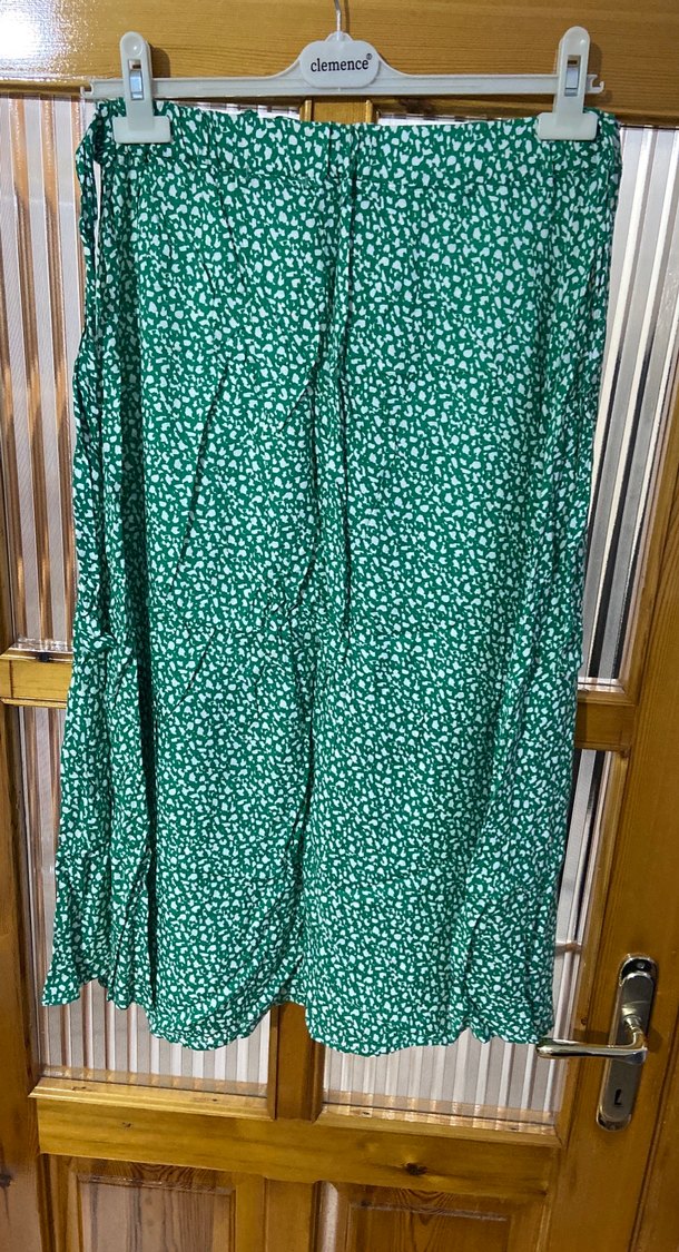 Düğmeli Yeşil Bohem Midi Etek - Görsel 3