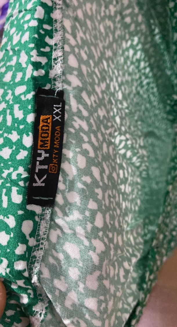 Düğmeli Yeşil Bohem Midi Etek - Görsel 4