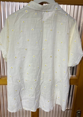 Nakışlı Beyaz Keten Kadın Gömlek - Görsel 3