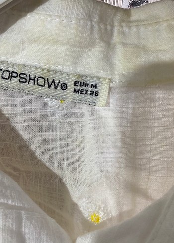 Nakışlı Beyaz Keten Kadın Gömlek - Görsel 2