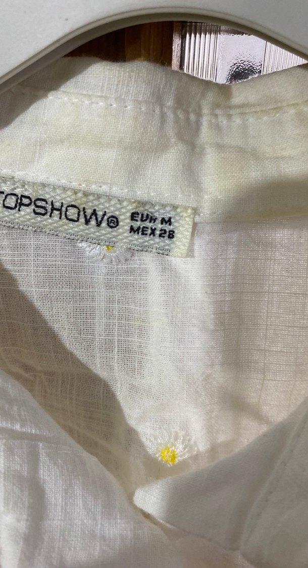 Nakışlı Beyaz Keten Kadın Gömlek - Görsel 2