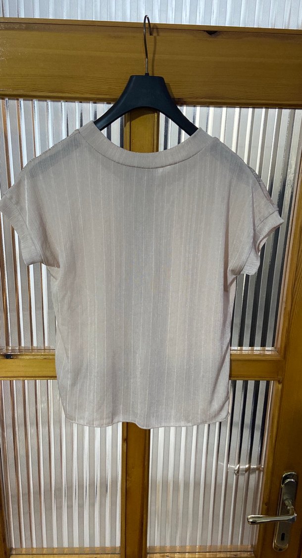 Bej  Kadın Kısa Kollu Tişört - Görsel 3