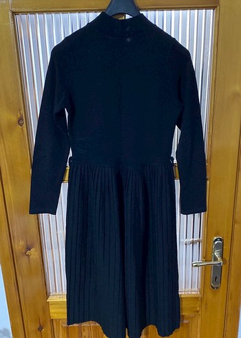 Siyah Kadın Midi Boy Triko Elbise - Görsel 4