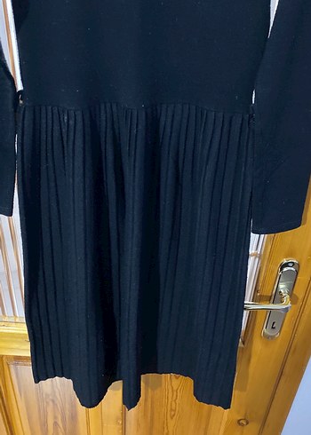 Siyah Kadın Midi Boy Triko Elbise - Görsel 2