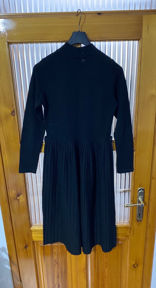 Siyah Kadın Midi Boy Triko Elbise - Görsel 4