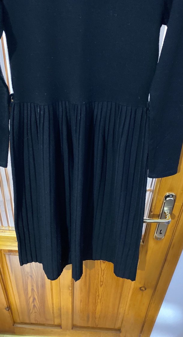 Siyah Kadın Midi Boy Triko Elbise - Görsel 2