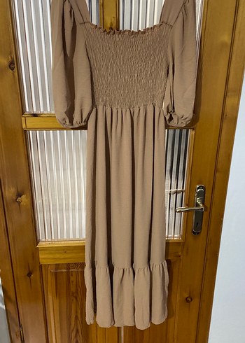 BejUzun Bol Kesim Bohem Elbise Kare Yaka - Görsel 3