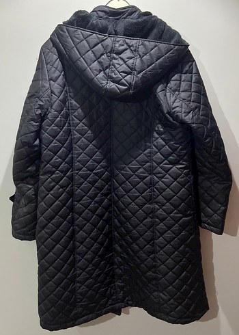 Düğmeli Siyah Uzun Kadın mont - Görsel 6