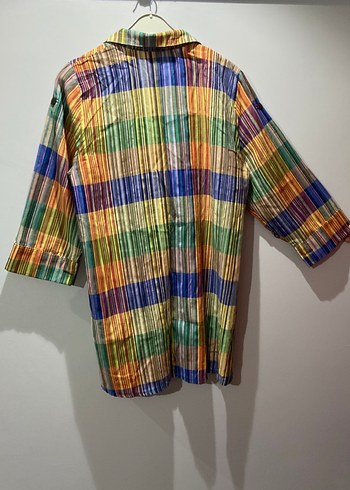 Renkli Pilili Bohem Kadın Gömlek - Görsel 4