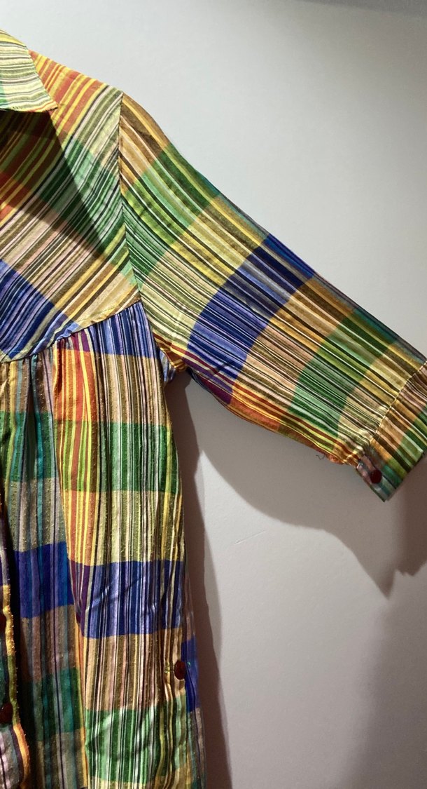 Renkli Pilili Bohem Kadın Gömlek - Görsel 3