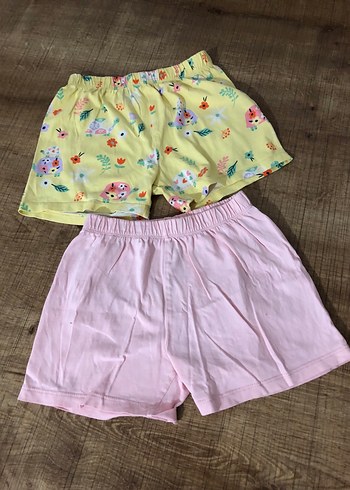 Kız Çocuk Renkli Pamuk Şort Seti - Görsel 4