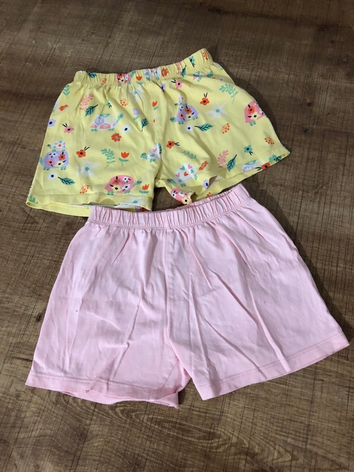 Kız Çocuk Renkli Pamuk Şort Seti - Görsel 4