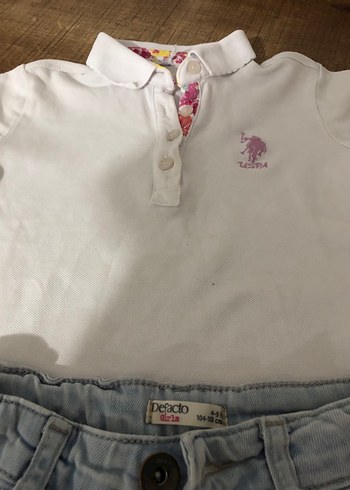 Beyaz Düğmeli Kız Çocuk Denim Şort. İkili takım - Görsel 3