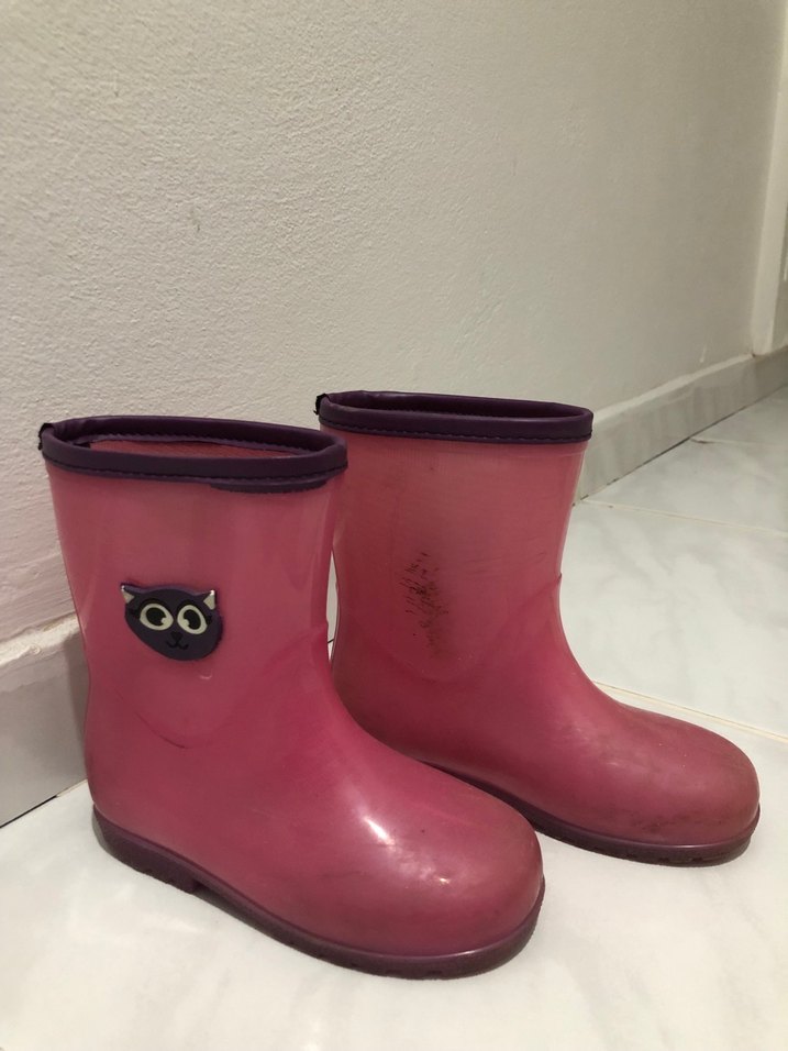 Pembe Kız Çocuk Lastik Çizme Tokalı - Görsel 3